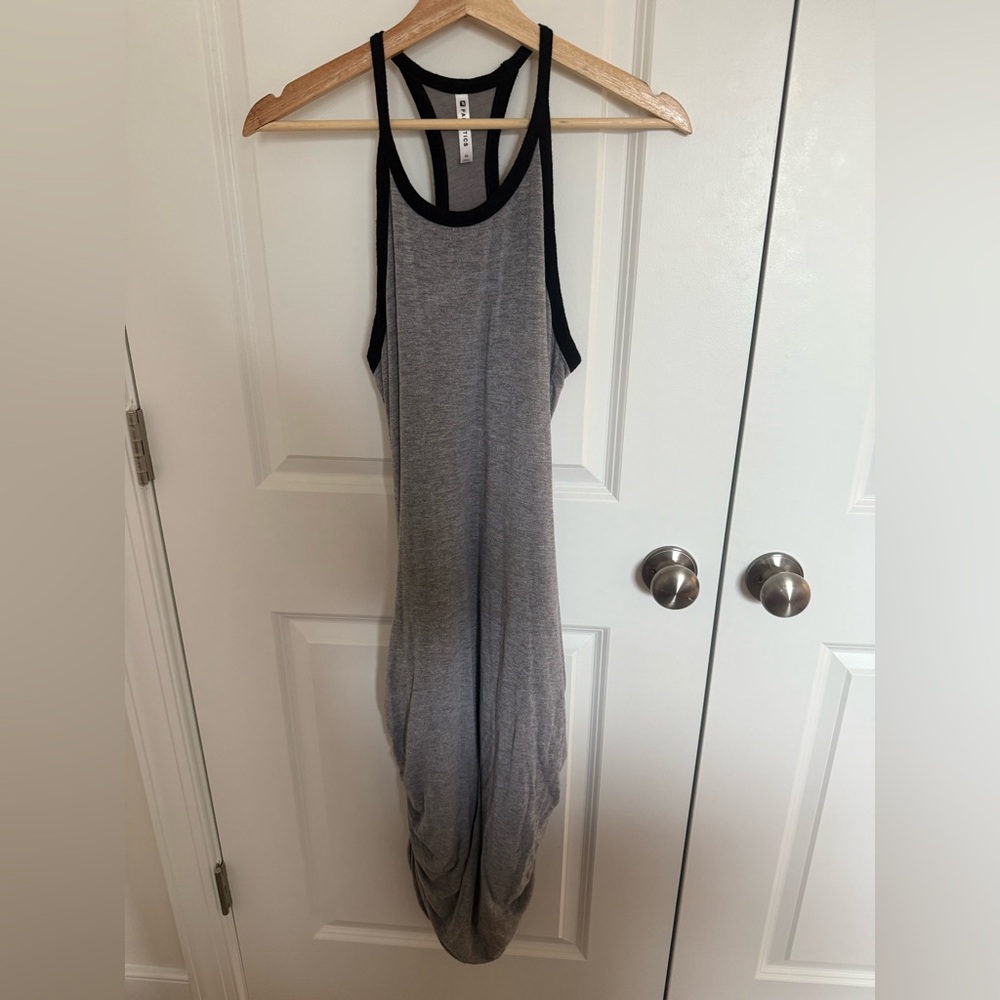 Fabletics Leilani Grey Sleevless Rouched Dress Size M - Picture 3 of 5